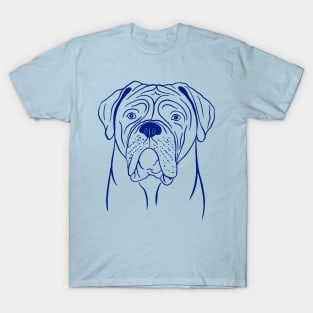 Dogue de Bordeaux (Light Blue and Blue) T-Shirt